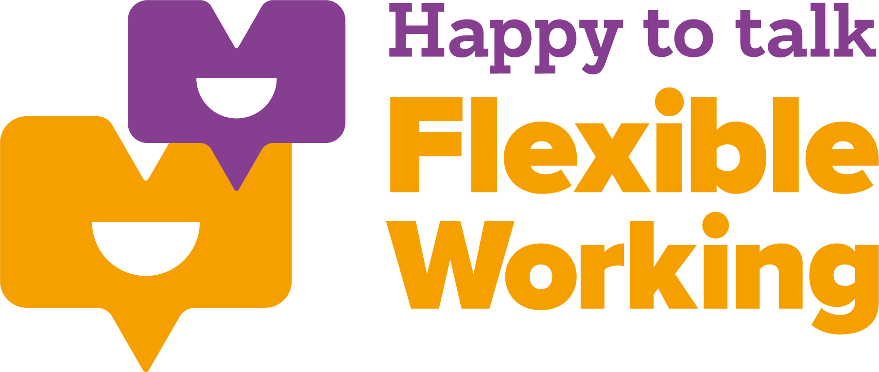 Happy to talk flexible working logo
